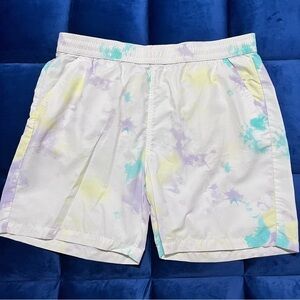 Original Use Tie-Dye Swim Board Shorts - White, Yellow, Blue, Purple